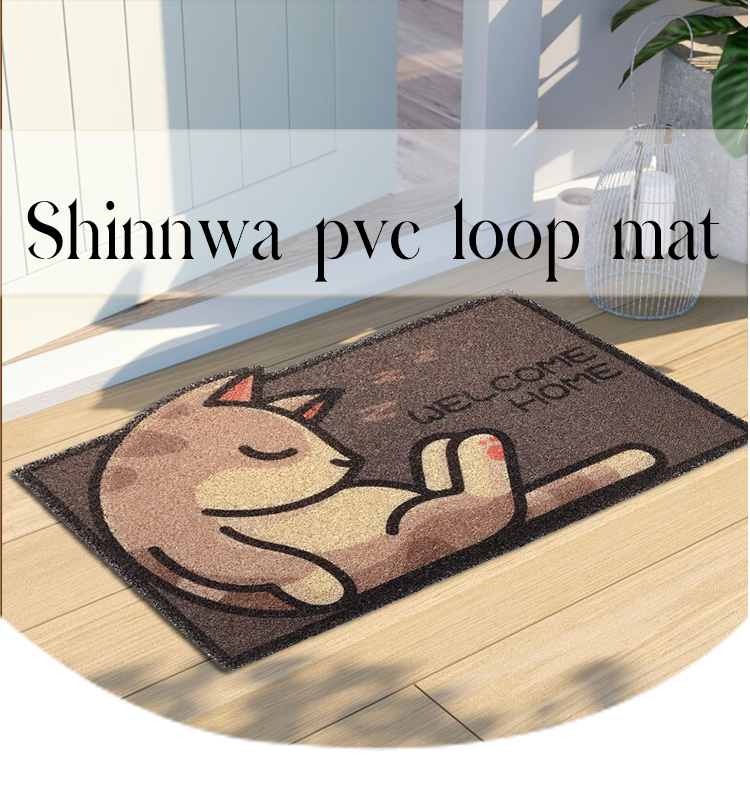 Shinnwa cute bear dog shape pvc welcome door mat