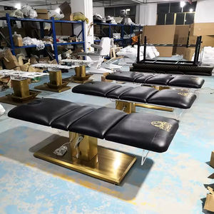 Cama de Masaje Facial Eléctrica de 3 Motores con Base Dorada para Salón de Belleza de Lujo Moderno Rongjia - Product Image 6