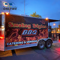 ONLYWE Chariot de Restauration Mobile de Rue en Acier Inoxydable pour Pizza, Burgers, Glaces, Café, Barbecue – Fabricant de Food Trucks à Vendre aux États-Unis