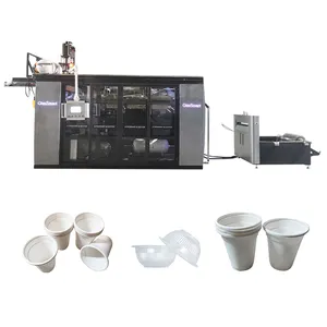 Máquina de fabricación de vasos de plástico termoformado, maquinaria para hacer vasos de plástico y Yogurt