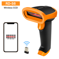 RADALL Lector de Códigos QR 1D 2D, Escáner de Códigos de Barras Inalámbrico Automático de Mano, Interfaz USB COM, 200 Lecturas/Segundo, Alcance Exterior de 100m