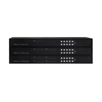 Conmutador KVM de 4, 8 y 16 Puertos 4K RJ45 Ethernet FHD 1U para Montaje en Rack, Compatible con Cascada sobre IP, 8 Puertos