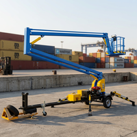Plataforma Elevatória Articulada Rebocável Hidráulica de 14m para Trilho, Tipo Cherry Picker, para Uso Off-Road