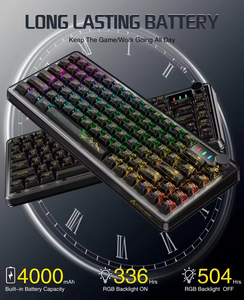 K75RGB transparent <b>keyboard</b> 81-key three-mode wireless wired mechanical player e-sports <b>keyboard</b> - Product Image 6