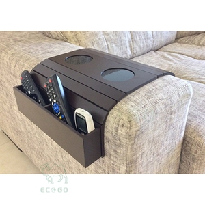 Plateau de canapé en bambou noir, finition laquée, antidérapant, pliable, à un seul niveau, pour salon, facile à nettoyer - Product Image 2