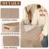 Lot de 4 paniers de rangement rectangulaires en corde de coton tressée avec poignées, 33 cm (L) x 22,1 cm (L) x 20 cm (H), organisateur domestique