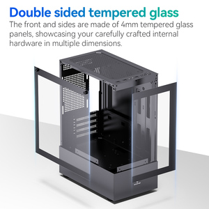 Snowman PC Trường Hợp Chơi Game Đầy Đủ Xem Kép Tempered Glass Với USB3.0 Cổng Màu Đen GPU Giới Hạn 305Mm Trong Chiều Dài PC Trường Hợp Máy Tính - Product Image 3