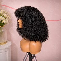 Peluca de Cabello Humano Rizado Brasileño Barato con Encaje Frontal 13*4, 200% de Densidad, Precio de Fábrica, Venta Directa, Súper Doble Trama, Rizado Pixie