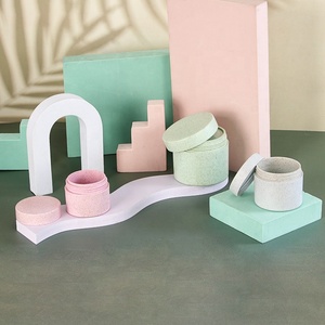 Lúa Mì Phân Hủy Sinh Học Mỹ Phẩm <span class=keywords><strong>Container</strong></span> Có Thể Tái Chế 100% Rơm Kem Jar Màu Hồng 30Ml 50Ml 100Ml Tiểu Màu Vàng Màu Xanh OEM Chấp Nhận được - Product Image 5