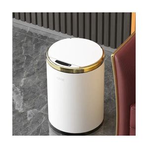 Cubo de basura redondo de lujo de alta calidad para el hogar inteligente sin contacto cubos de basura automático pañal de bebé <span class=keywords><strong>canan</strong></span> de basura de acero inoxidable - Product Image 6
