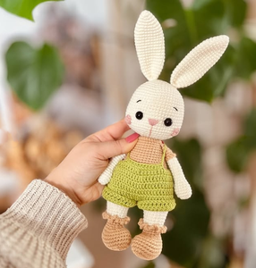 Lait coton matériel fil main Crochet lapin enfants jouets Logo personnalisé et couleur <span class=keywords><strong>yeux</strong></span> <span class=keywords><strong>de</strong></span> <span class=keywords><strong>sécurité</strong></span> pour enfants <span class=keywords><strong>Amigurumi</strong></span> lapin jouets - Product Image 2