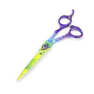 กรรไกรตัดผมสีกระดาษกรรไกรตัดผมเหล็กเหล็กพร้อมที่วางนิ้วและสกรูแฟนซี - Product Image 4