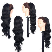 AliLeader Faux Cheveux Synthétiques Premium en Queue de Cheval 200g 24 Pouces Longs Ondulés Extension à Cordon pour Femmes