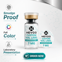 Étiquettes personnalisées pour flacons de laboratoire 7 ml, autocollants anti-taches pour peptides avec impression couleur pour la présentation des flacons de laboratoire