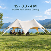 Abri de plage et de camping extérieur pour 15 à 50 personnes, auvent étoilé en tissu Oxford imperméable de 15 m pour fêtes
