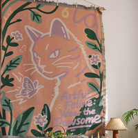 Tenture murale Tapisseries Polyester Coton Tapisserie Tissu Camping Décoratif Abstrait Tissé Tapisserie