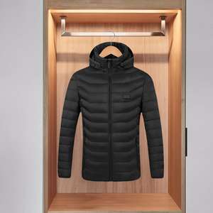 Chaqueta térmica informal negra 2XL para hombre, para deportes al aire libre, pesca y senderismo, abrigo suave, a prueba de viento, características de Fitness, relleno de poliéster - Product Image 4