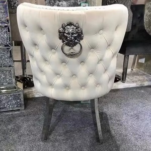 European Luxury <strong>Velvet</strong> <strong>Dining</strong> <strong>Chairs</strong> with Lion Knocker, Modern Button Tufted Design, Stainless Steel Legs <strong>Set</strong> <strong>of</strong> <strong>6</strong> - Product Image 2