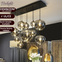Suspension moderne en verre cognac en forme de goutte d'eau, abat-jour en forme de poire, finition noire, luminaire de plafond pour îlot de cuisine, salle à manger, salon, chambre, décoration