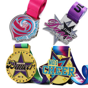 Vente en gros de logo personnalisé Médaille de danse Sport Métal Course Gymnastique Patinage Paillettes Médaille Prix Médaille d'or - Product Image 5