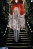 Dekorasi Hantu Gantung Animasi AROMA untuk Halloween dengan Mata Berkedip, Lengan Bergerak, dan Suara untuk Rumah Hantu, Pesta, dan Pajangan Luar Ruangan