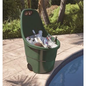 Chariot à roulettes rond en plastique portable pour jardin, seau à feuilles et déchets portable pour cour - Product Image 5