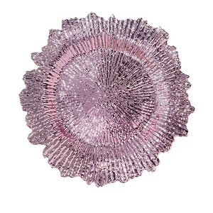 Platos Base Decorativos Elegantes para Bodas, Platos Base de Esponja Floral Irregular para Platos de Cena, Platos Base de Plástico Rosa Tipo Arrecife al por Mayor - Product Image 1