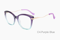 Vente en gros de lunettes de luxe, montures de lunettes en acétate et métal de style œil de chat pour femmes