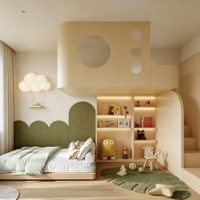 Ensemble de meubles de chambre d'enfant moderne, armoire modulaire pour enfants avec lit superposé intégré et bureau, suite de rangement personnalisée
