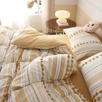 Parures de lit brodées KING Size 4 pièces 100% coton, linge de lit de luxe