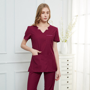 Ensemble uniforme de travail d'hôpital à manches courtes, style coréen, uniforme de travail pour esthéticienne, dentiste, infirmière, uniforme de protection des mains - Product Image 3