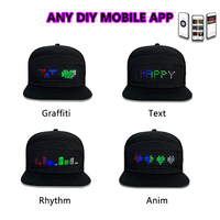 Gorra LED Programable de Venta Directa de Fábrica con Texto Desplazable Controlado por APP Móvil