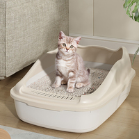 Bac à litière pour chat en gros, accessoires pour animaux de compagnie, grande litière en plastique pour chat