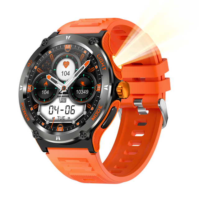 KT76 Smart Watch AMOLED for Call True Heart Rate Step Count Sleep Monitoring Compass 3ATM Deep Waterproof Smartwatch
