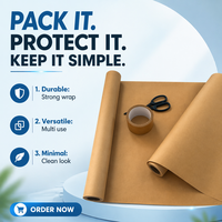 Papier d'emballage kraft de style Instagram de qualité supérieure, résistant aux déchirures, découpe personnalisable, enroulé pour l'emballage floral et cadeaux