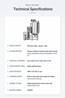 Réservoir de refroidissement vertical pour lait en acier inoxydable de 500 litres, refroidisseur de lait laitier