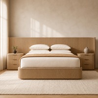 Ensemble de meubles de chambre à coucher en bois de chêne massif, moderne, luxueux, confortable, durable, sur mesure, pour les chambres d'hôtel et de villégiature
