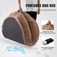 Lit pour chien portable de grande taille Happy Paws, amovible, lavable, respirant, antidérapant, en matériau en fibre solide et légère, rembourrage en polyester