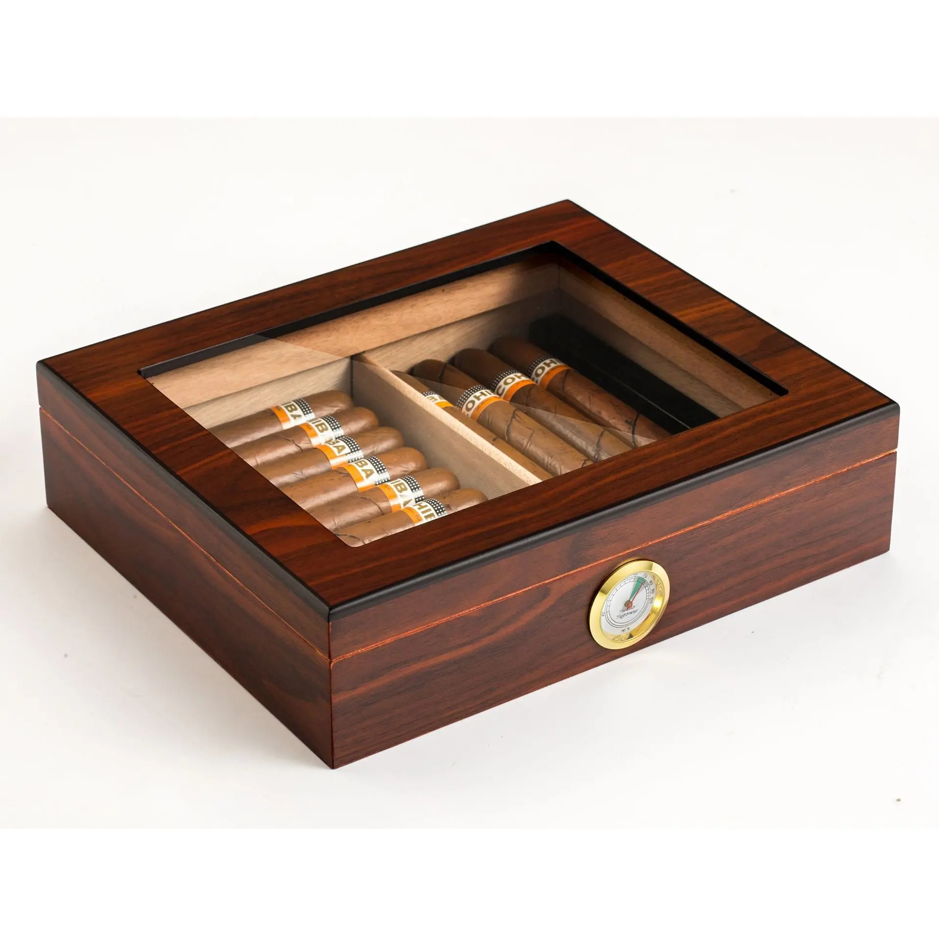 Heiße Verkäufe Cedar Wood Cigar Travel Humidor Box Tragbare Zigarren etui mit Luftbe feuchter Hygrometer Cigar Humidor Sigaren Box