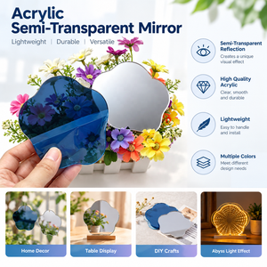 Lámina de Espejo Acrílico de Doble Cara, Espejo Acrílico Semitransparente para Decoración, Servicio de Corte Personalizado - Product Image 2