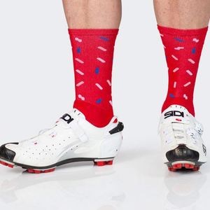 High Quality <b>Soft</b> Colorful Cycling Character Print Crew Custom logo Sport Man <b>Socks</b> - Product Image 5