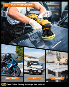 Polisseuse de <span class=keywords><strong>voiture</strong></span> sans fil sans balais pour le detailing automobile, double action 15 mm, contrôle <span class=keywords><strong>à</strong></span> 5 vitesses - Product Image 6