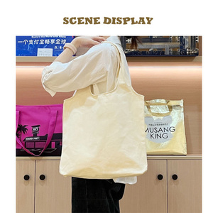 Tùy chỉnh in logo tái chế hàng tạp hóa Vải Tote thuyền túi lớn số lượng lớn tái sử dụng cá nhân bông vải mua sắm túi - Product Image 5