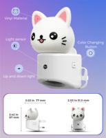 Veilleuse 3D LOHAS Chat Mignon à Brancher sur Prise Murale avec Capteur Crépusculaire RGB Blanc Doux – Lumières Nocturnes de Noël pour Chambre