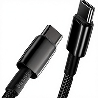 Kabel USB-C 100W PD 5A QC 4.0 Pengisian Cepat, Ringan, Berbahan Paduan Seng dan Nilon Terjalin, untuk Transfer Data iPhone, MacBook, iPad