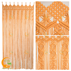 Rideaux en macramé en tissu 100% coton faits à la main Ecoka - Design moderne, couleurs personnalisables pour la décoration de la maison, prix abordable - Product Image 2