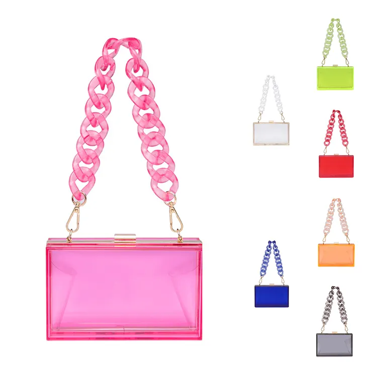 Оптовая продажа, летний женский прозрачный кошелек, сумка через плечо, модная женская прозрачная акриловая вечерняя сумка-клатч
