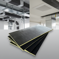 Panneau d'isolation en laine de verre pour système HVAC, revêtement noir, haute densité, résistant à la corrosion, pour doublure de conduit acoustique