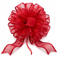Ruban de tirage uni de couleur unie pour emballage de fleurs, idéal pour les cadeaux de Noël, avec motif de boule en gaze de neige, pour l'exportation transfrontalière
