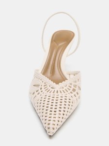 <span class=keywords><strong>Sandali</strong></span> da Donna ZA Stile Francese <span class=keywords><strong>con</strong></span> Punta a Spillo, <span class=keywords><strong>Tacco</strong></span> Alto, Intrecciatura Traforata, Fodera in Pelle, Primavera-Estate - Product Image 3